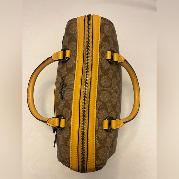 Coach Rowan Satchel Women's Canvas Bag - Beige Yellow No Strap - Picture 5 of 16